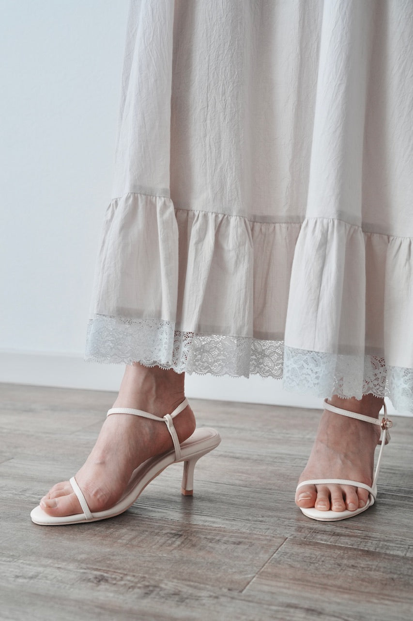 camisole frill dress / ice gray