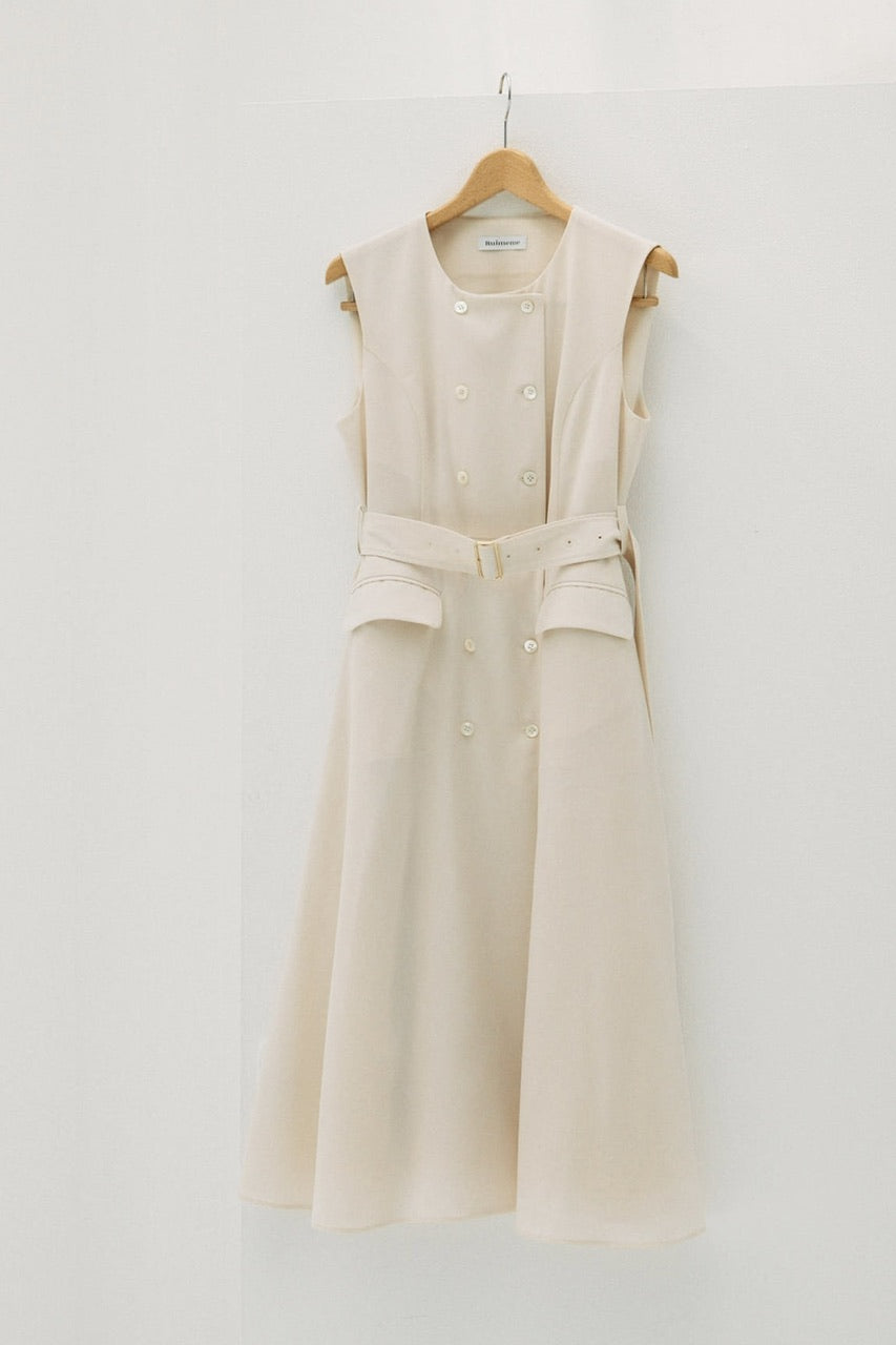 double button gilet dress