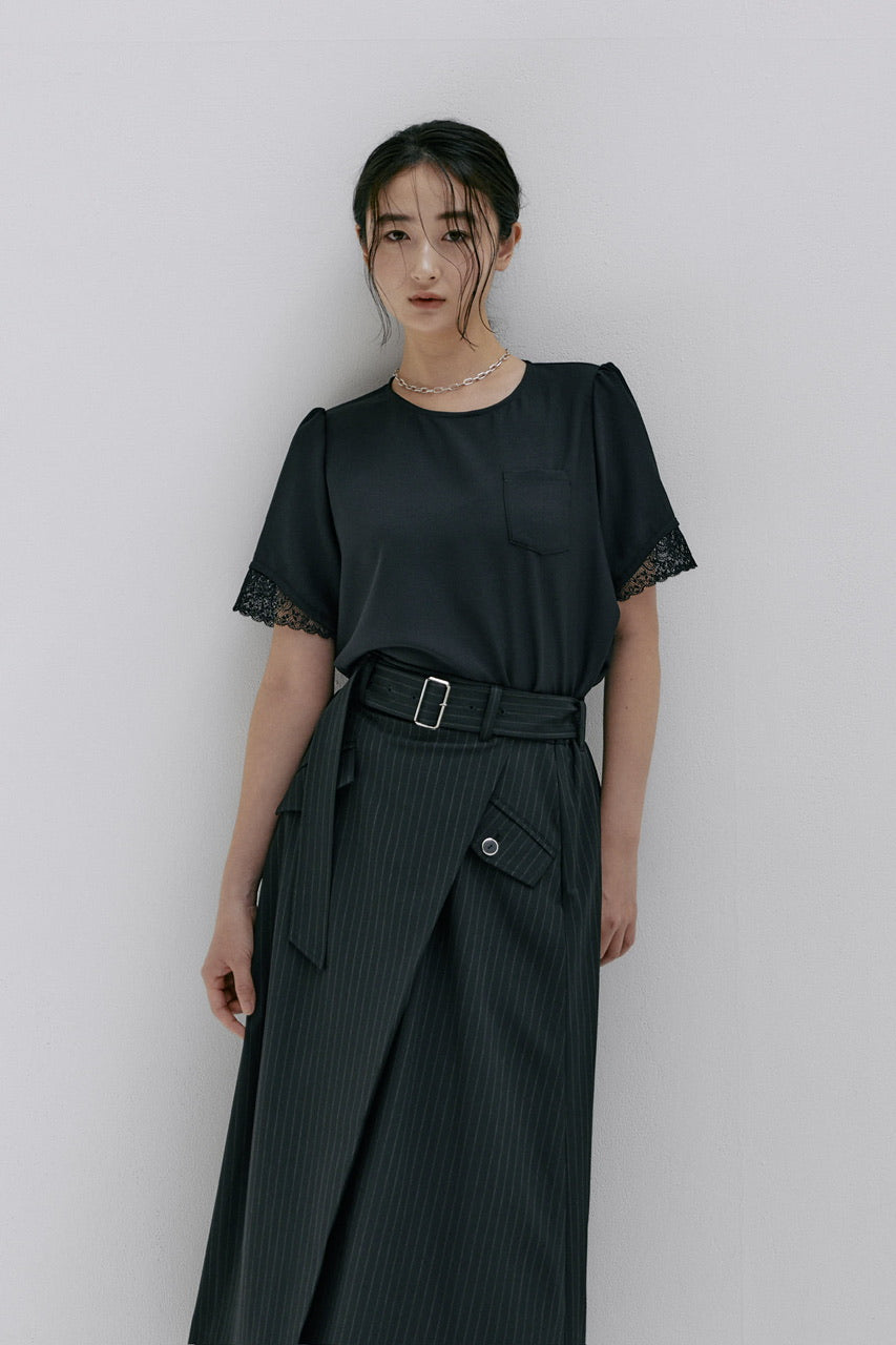 stripe asymmetry skirt