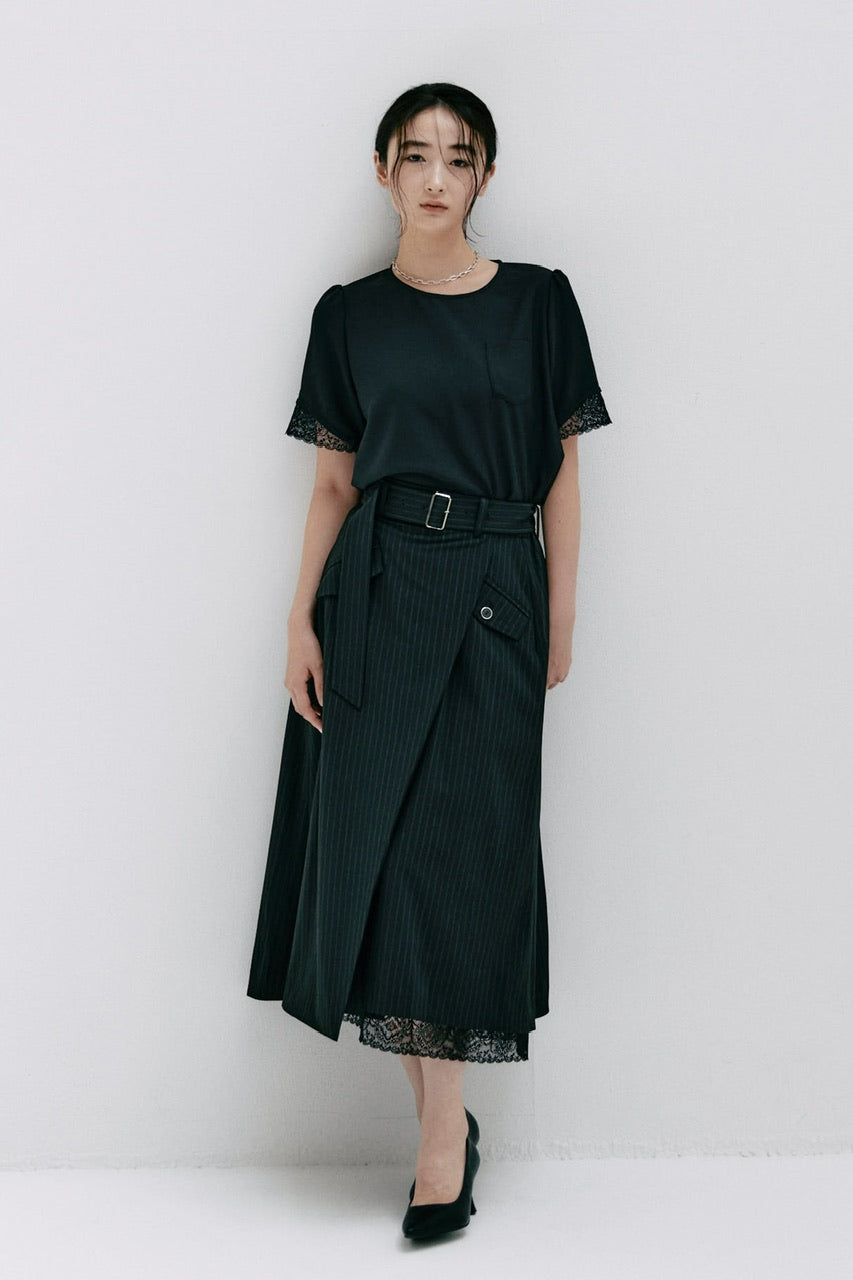 【サンプル】stripe asymmetry skirt
