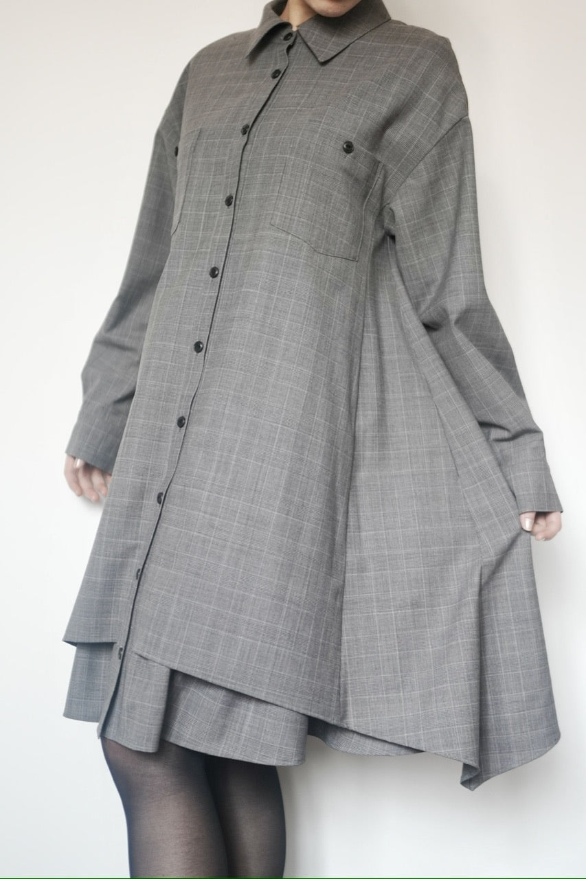 layered shirt tunic dress