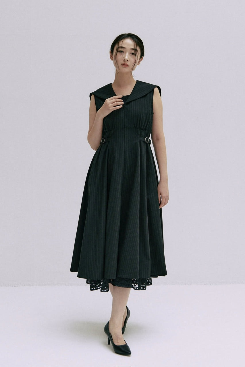 【サンプル】sailor collar stripe dress