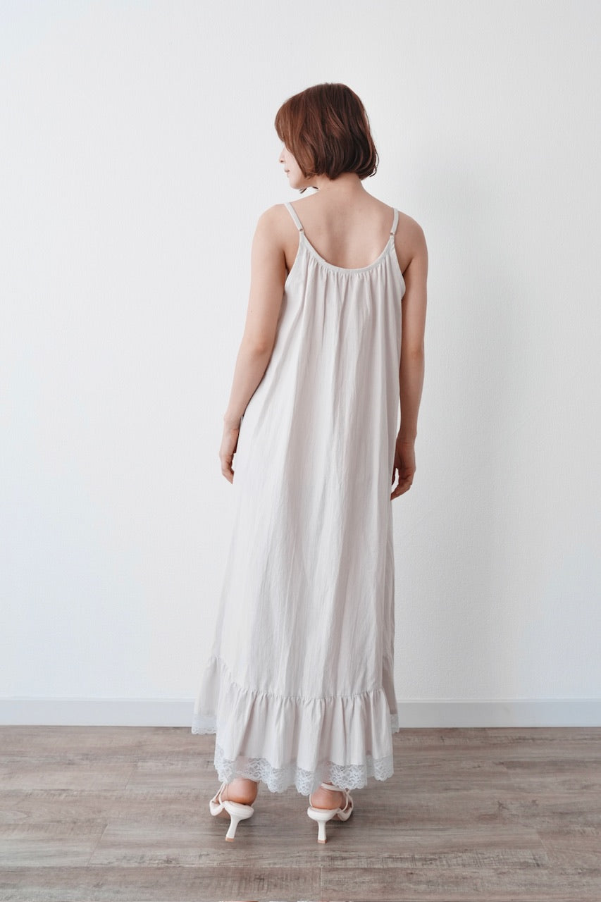 camisole frill dress / ice gray