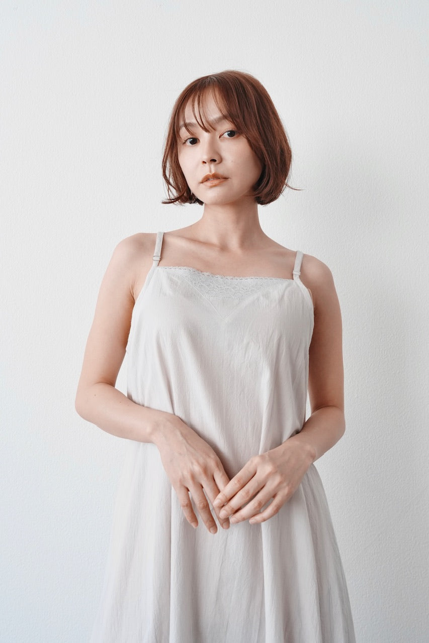 camisole frill dress / ice gray