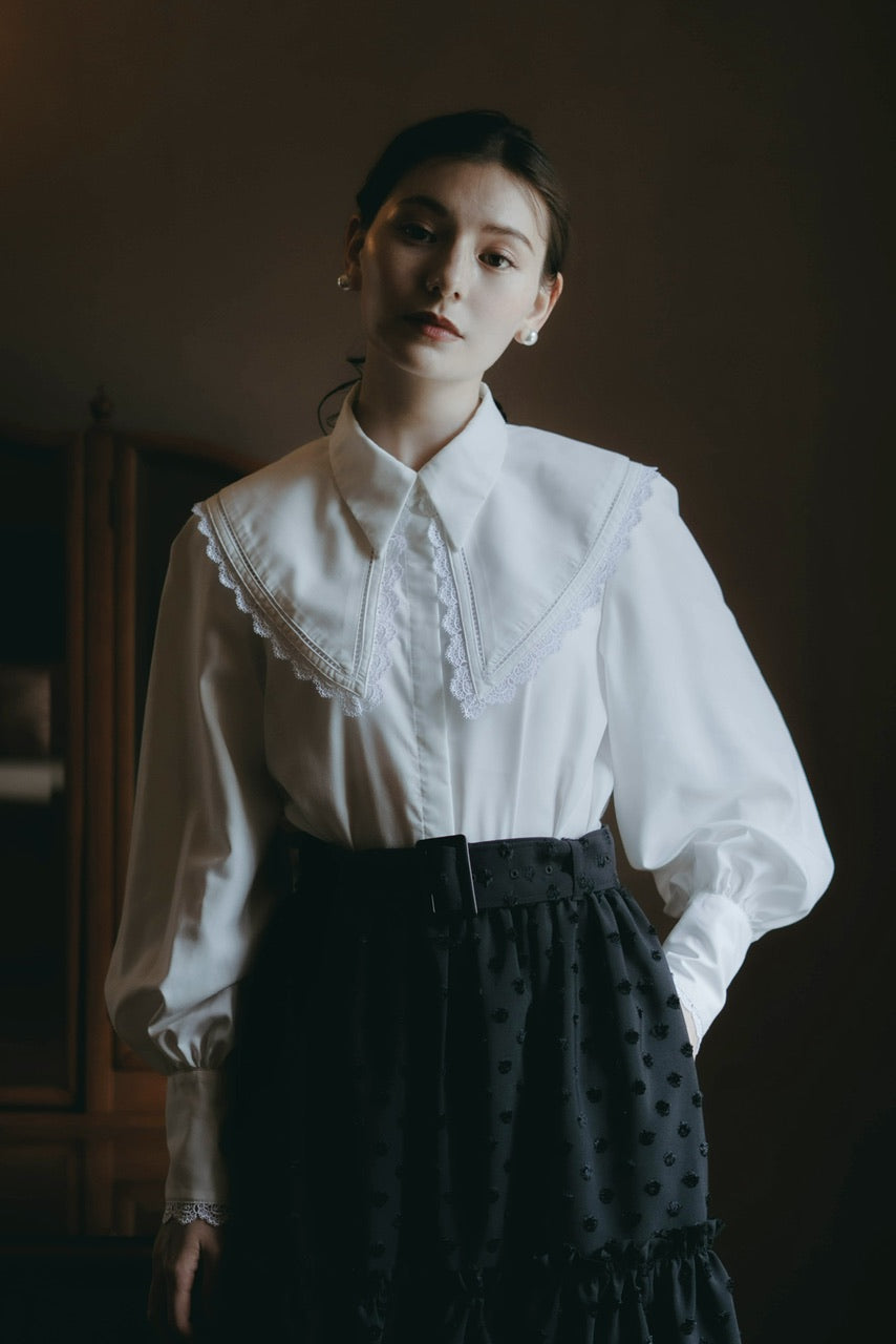 falling collar blouse