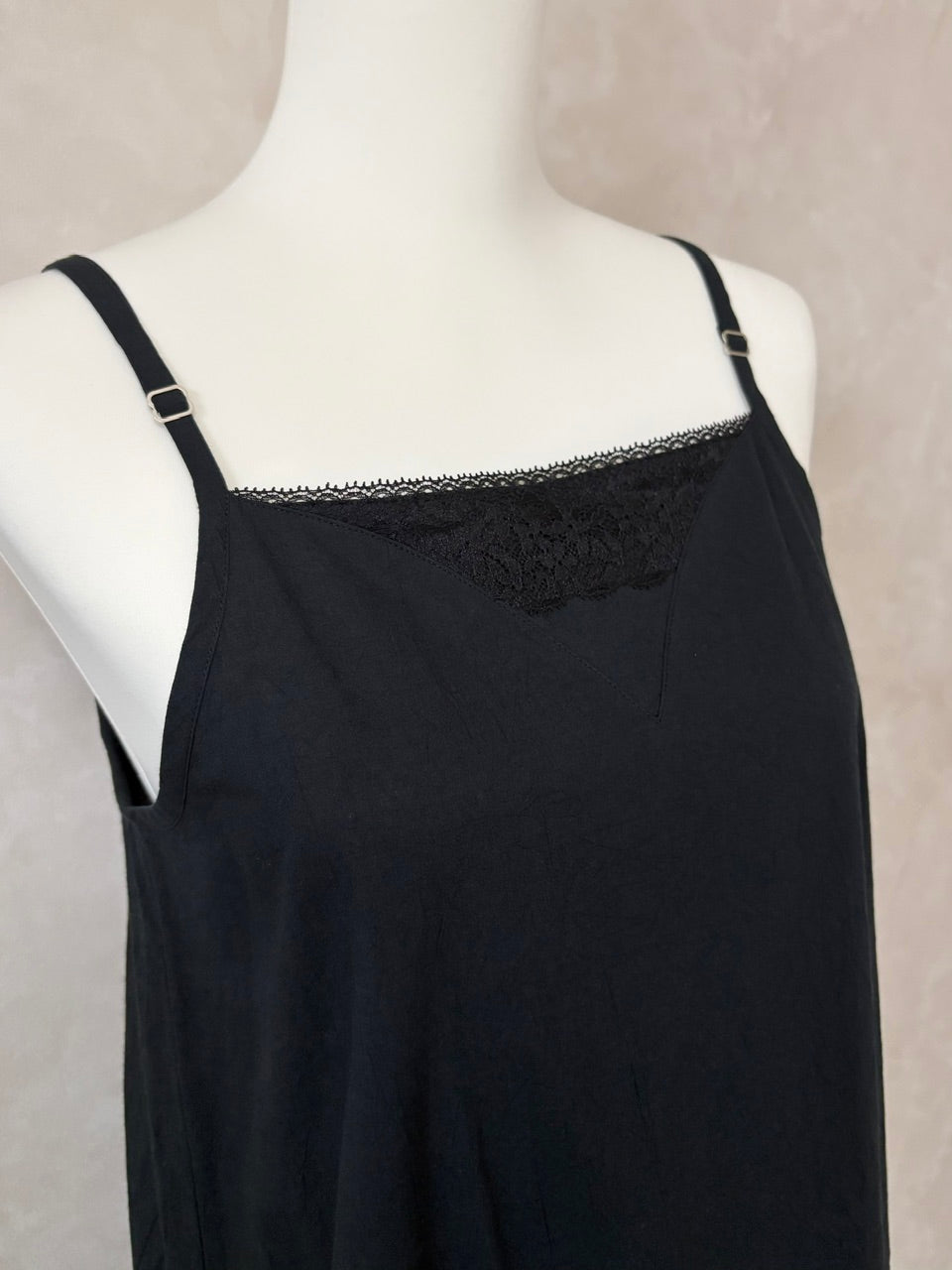 camisole frill dress / black