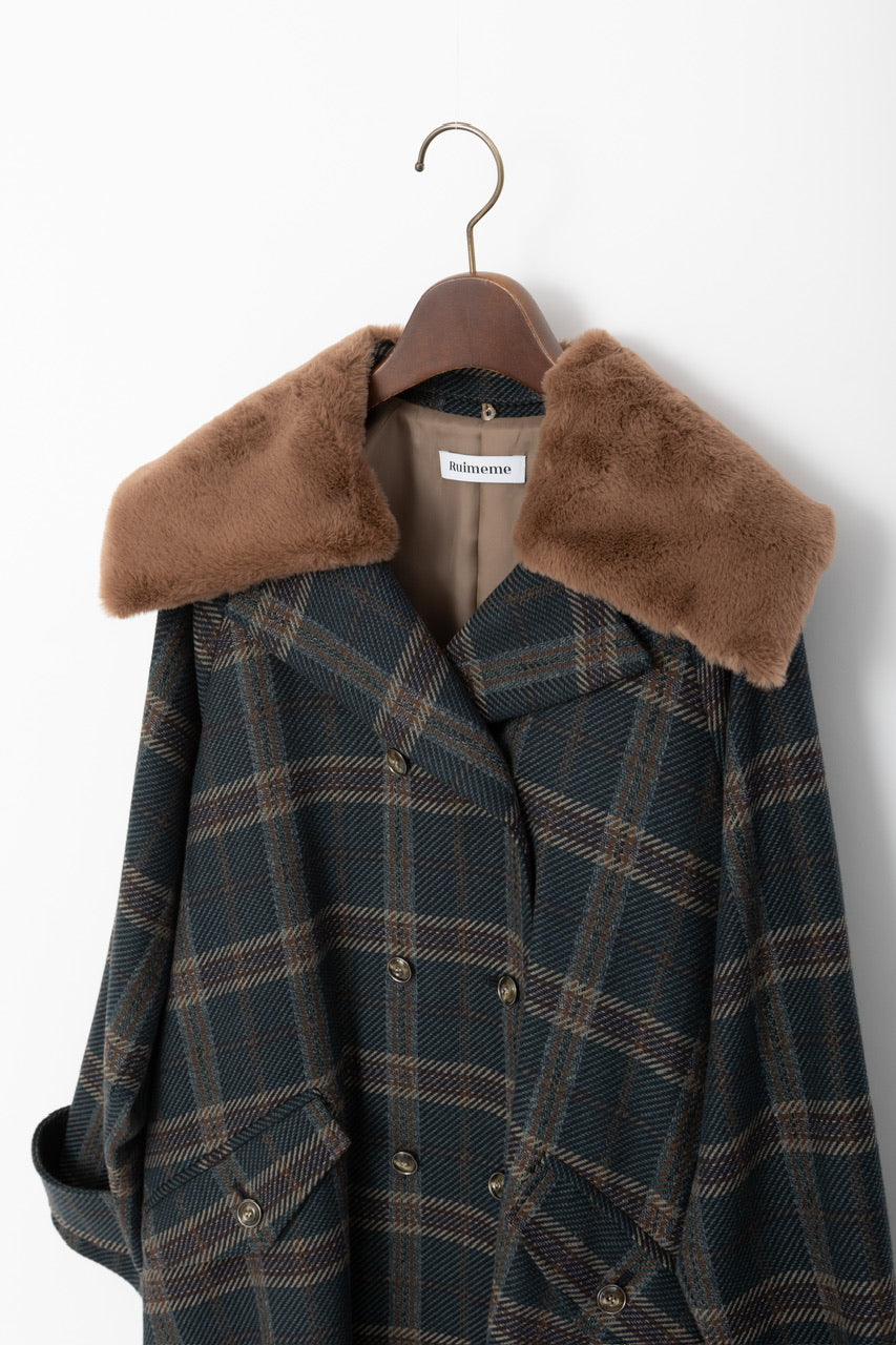double breasted big collar coat