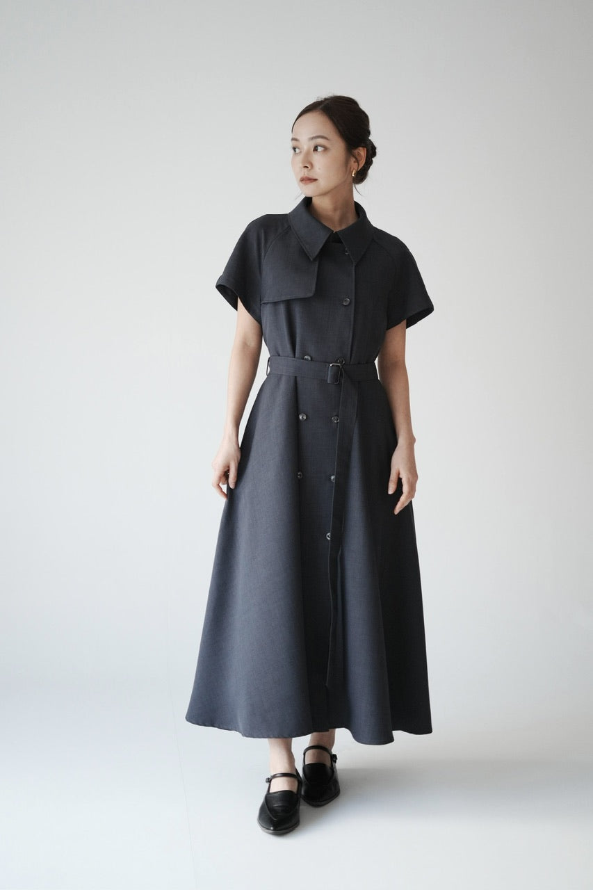 Trench flare dress【予約商品】