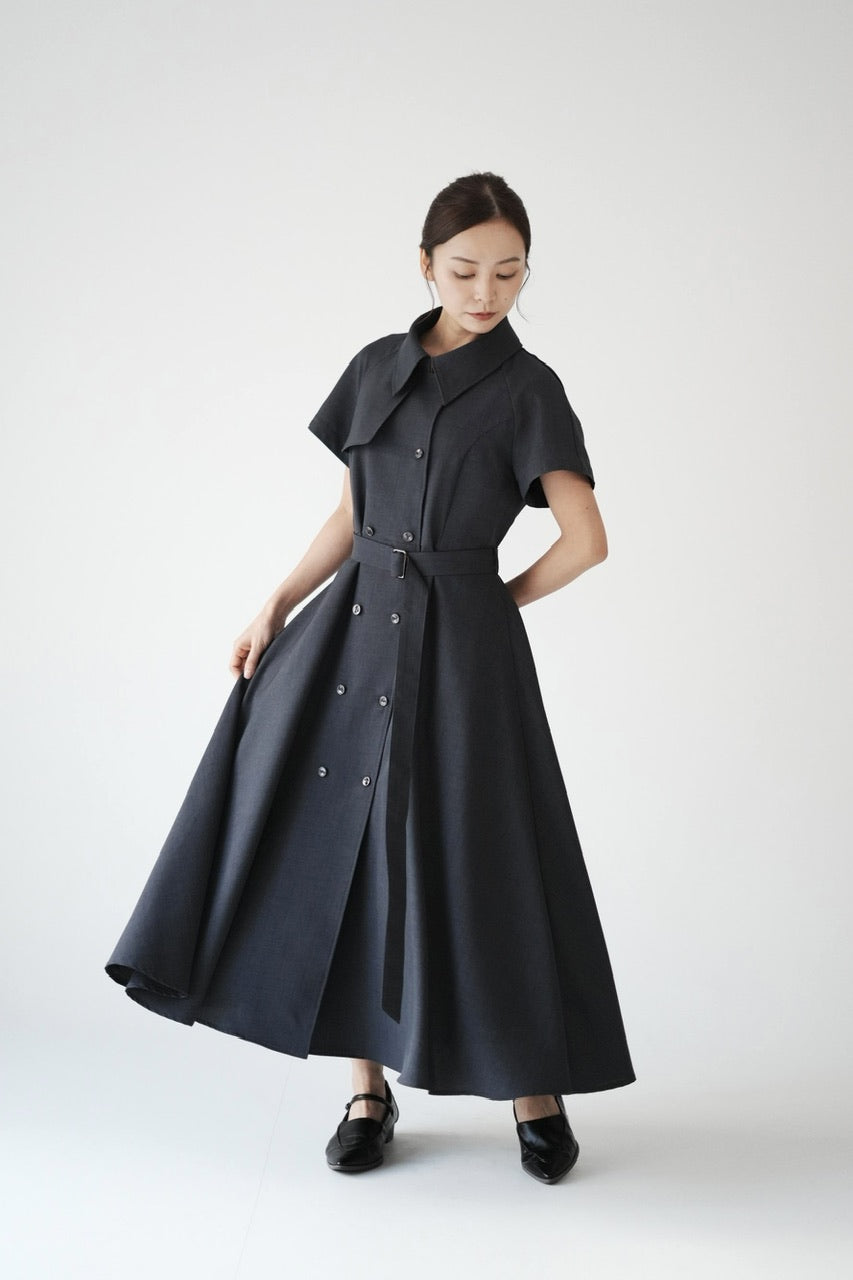 Trench flare dress【予約商品】