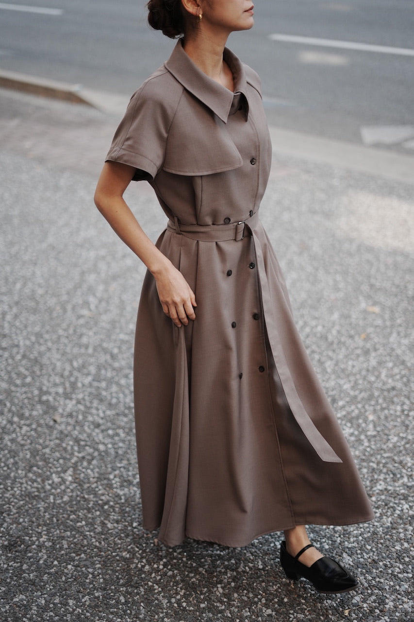 Trench flare dress【予約商品】