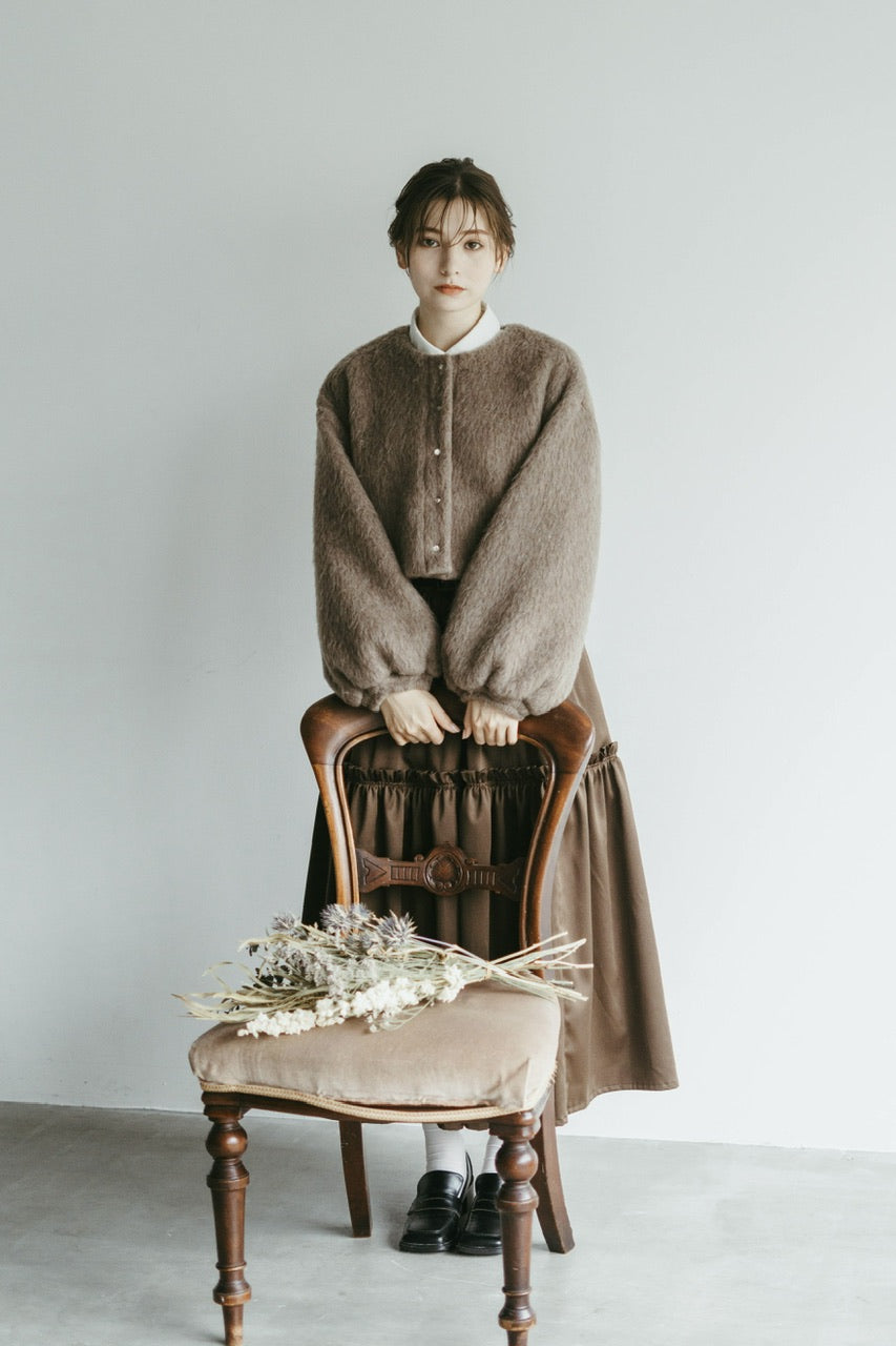 short shaggy jacket / mocha