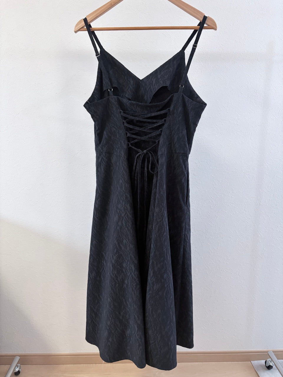 【サンプル】basque waist jacquard camisole dress / black