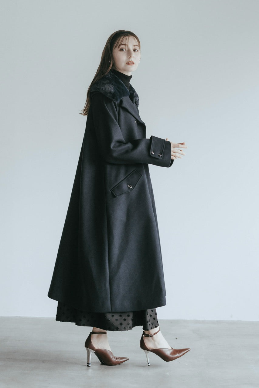 double breasted big collar coat