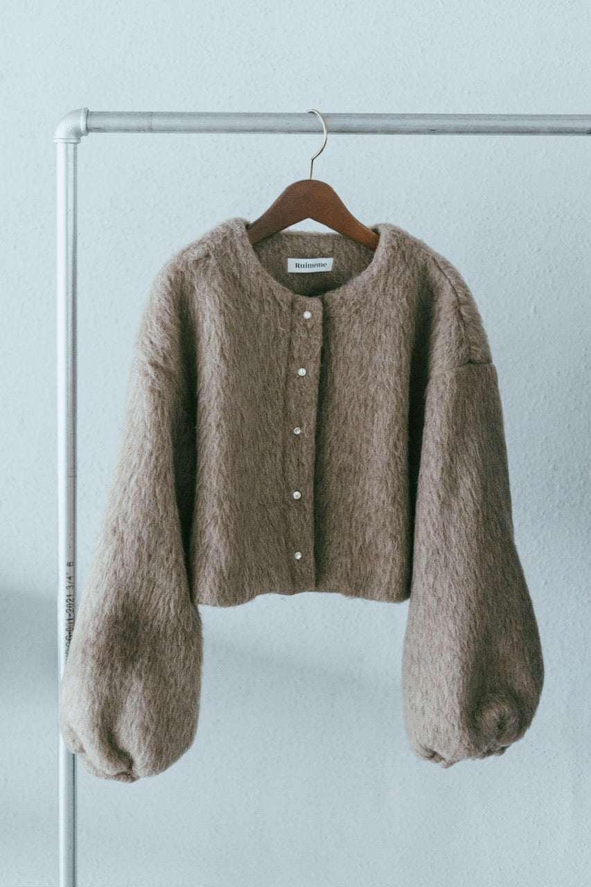 short shaggy jacket / mocha