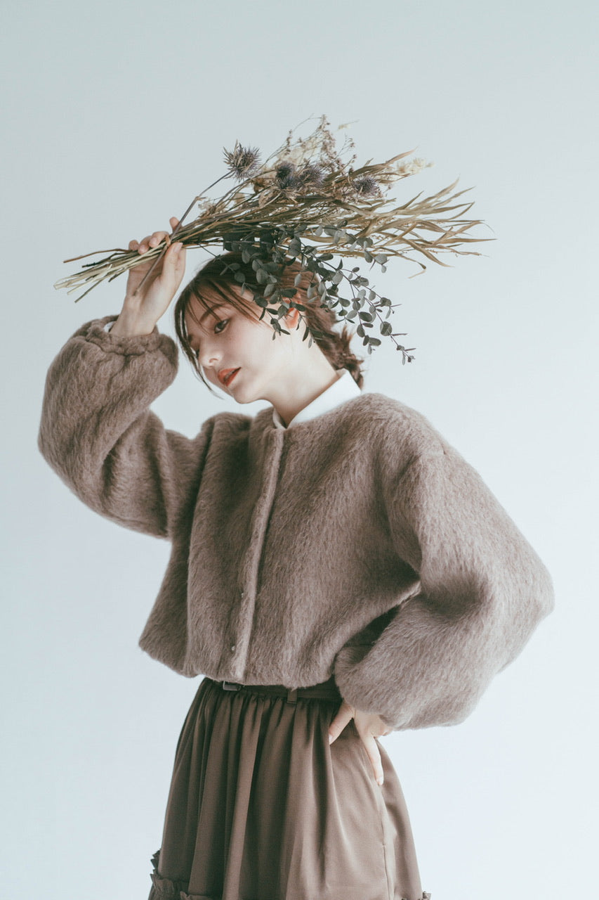short shaggy jacket / mocha