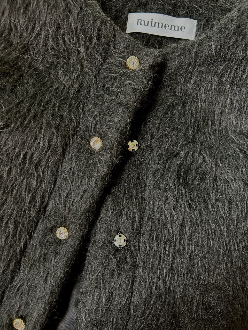 short shaggy jacket / black