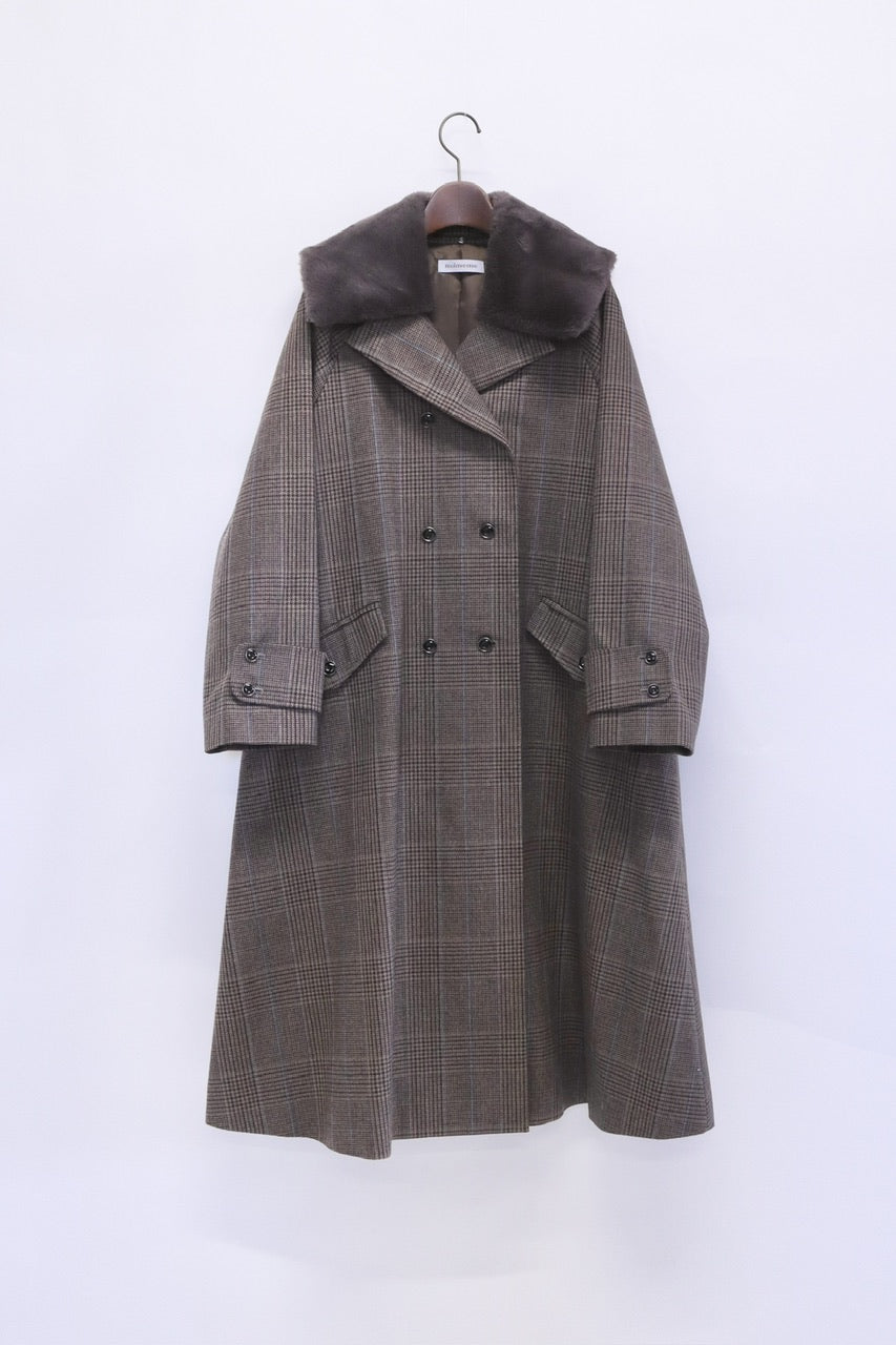 〈予約〉double breasted big collar coat / gray