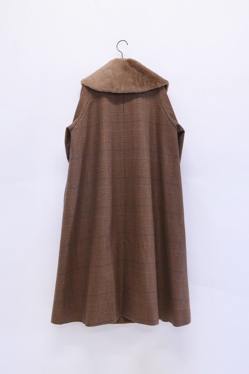 〈予約〉double breasted big collar coat / raspberry red