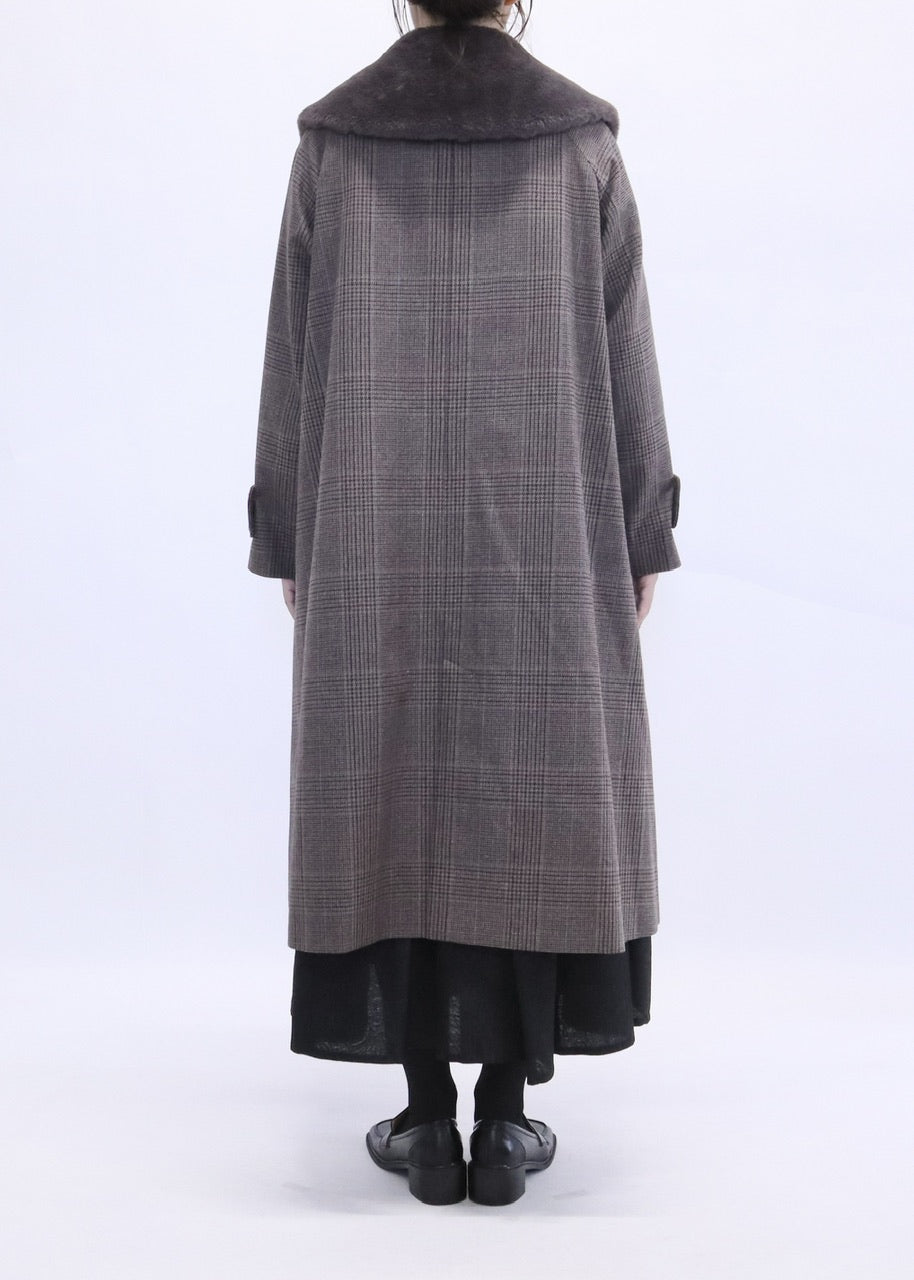 〈予約〉double breasted big collar coat / gray