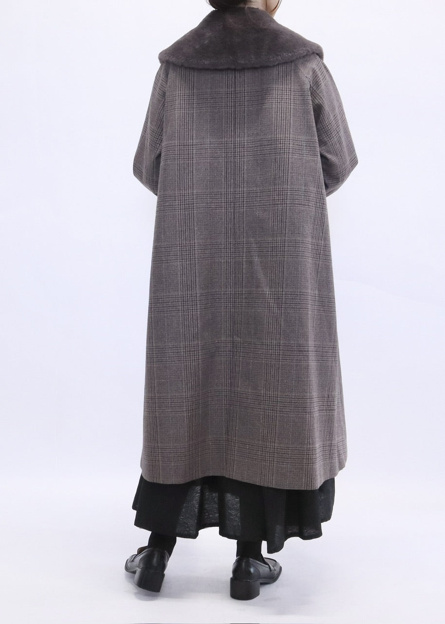 〈予約〉double breasted big collar coat / gray