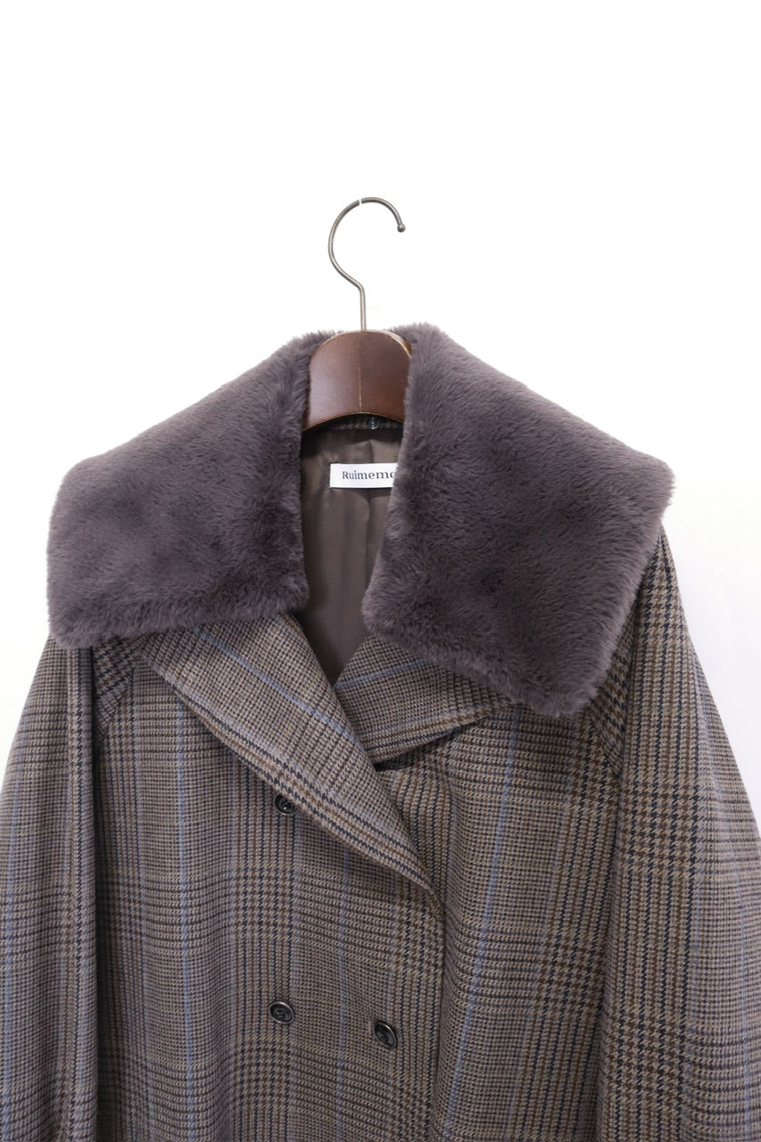 〈予約〉double breasted big collar coat / gray