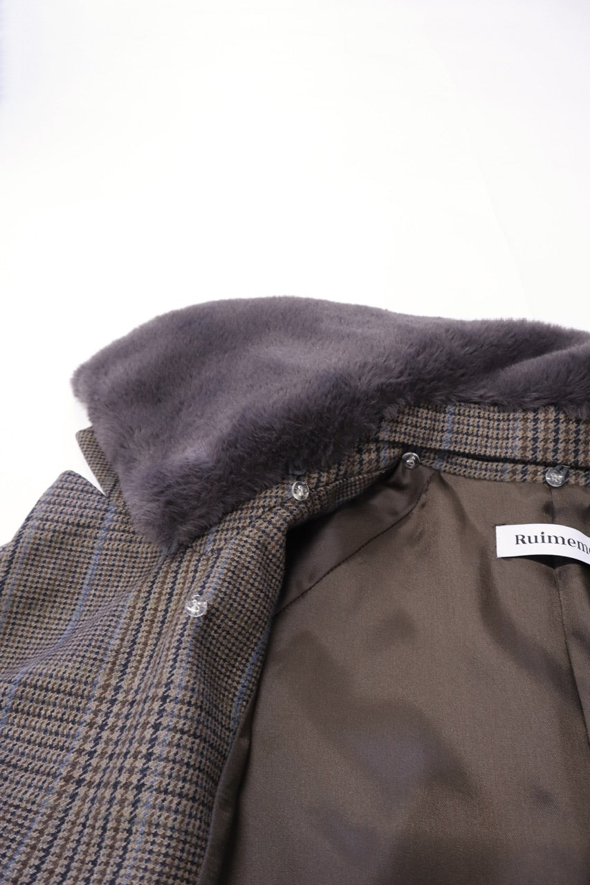 〈予約〉double breasted big collar coat / gray