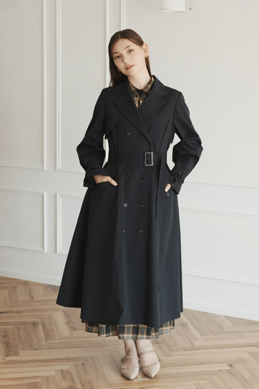 dress trench coat / navy