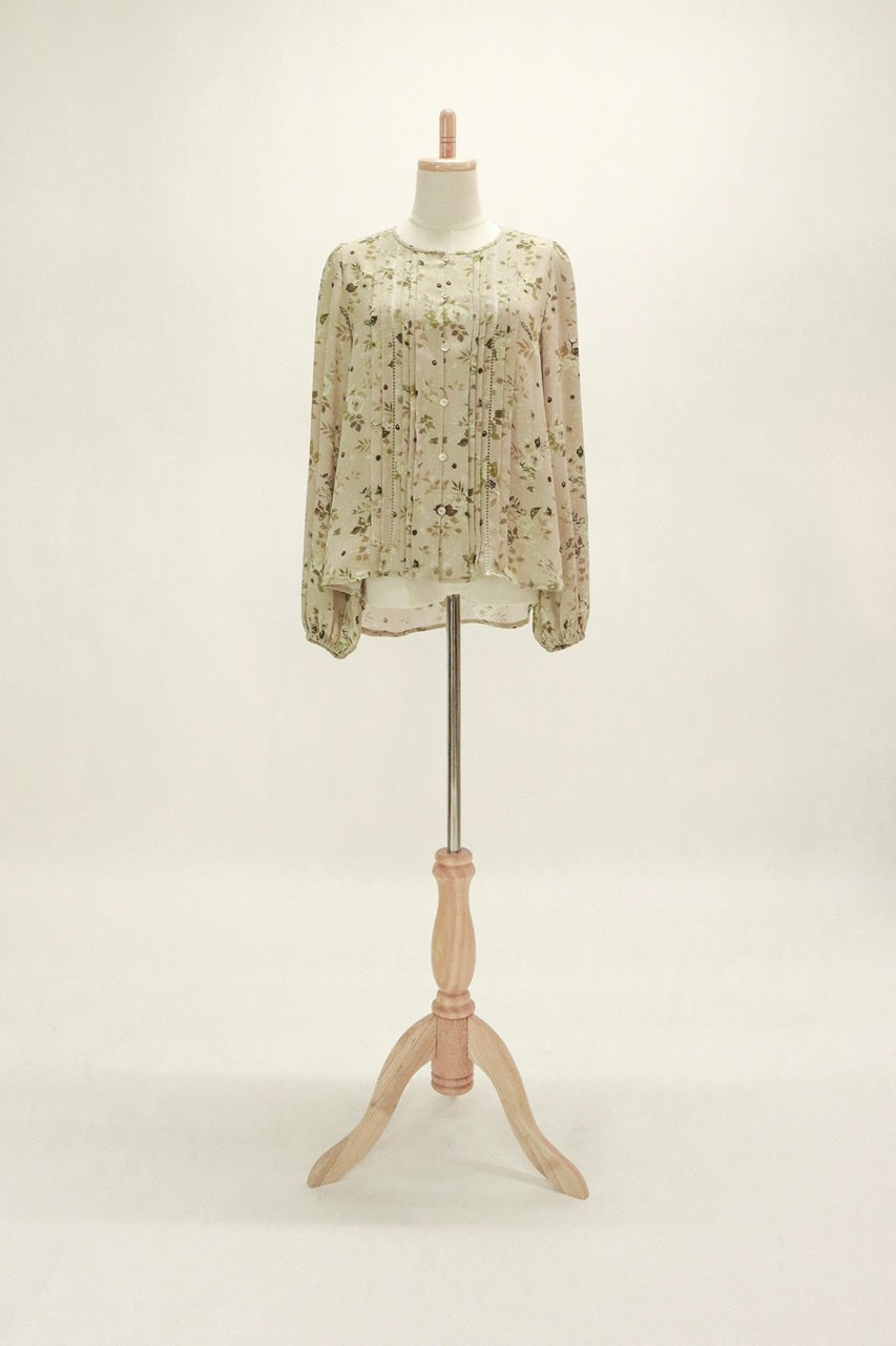 front tuck blouse / flower