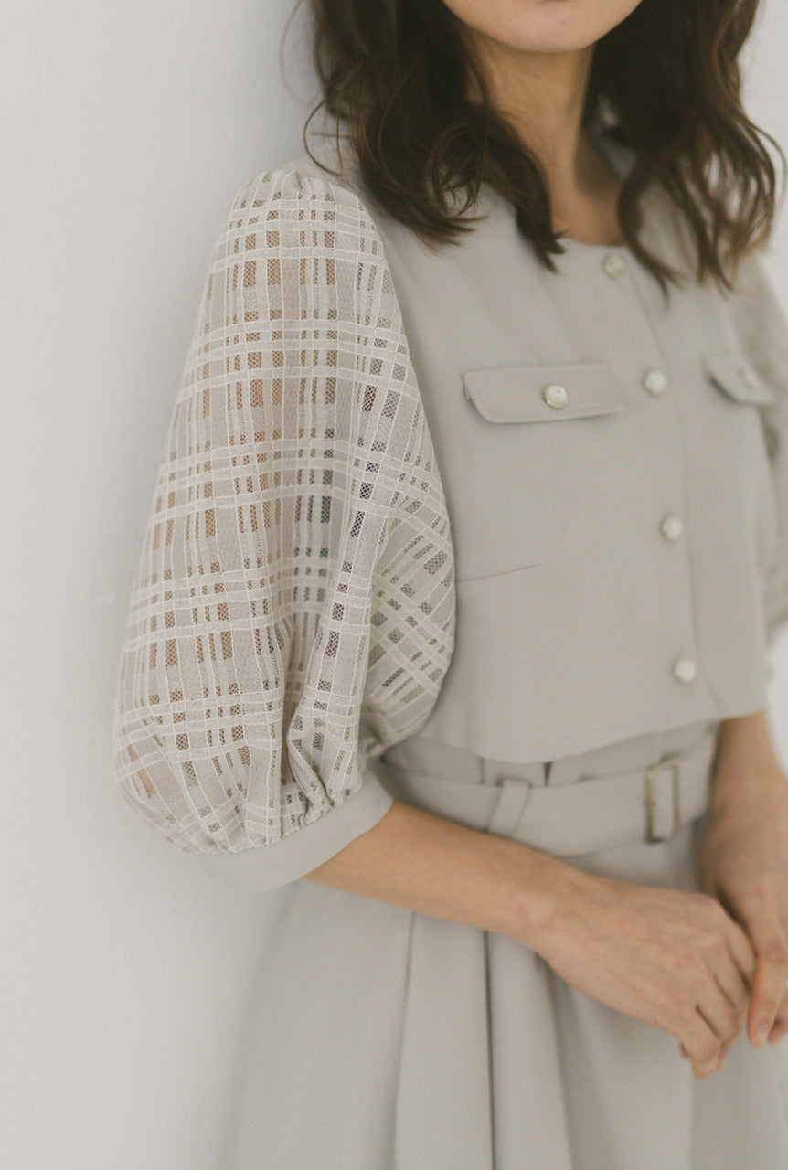 puff sleeve docking dress