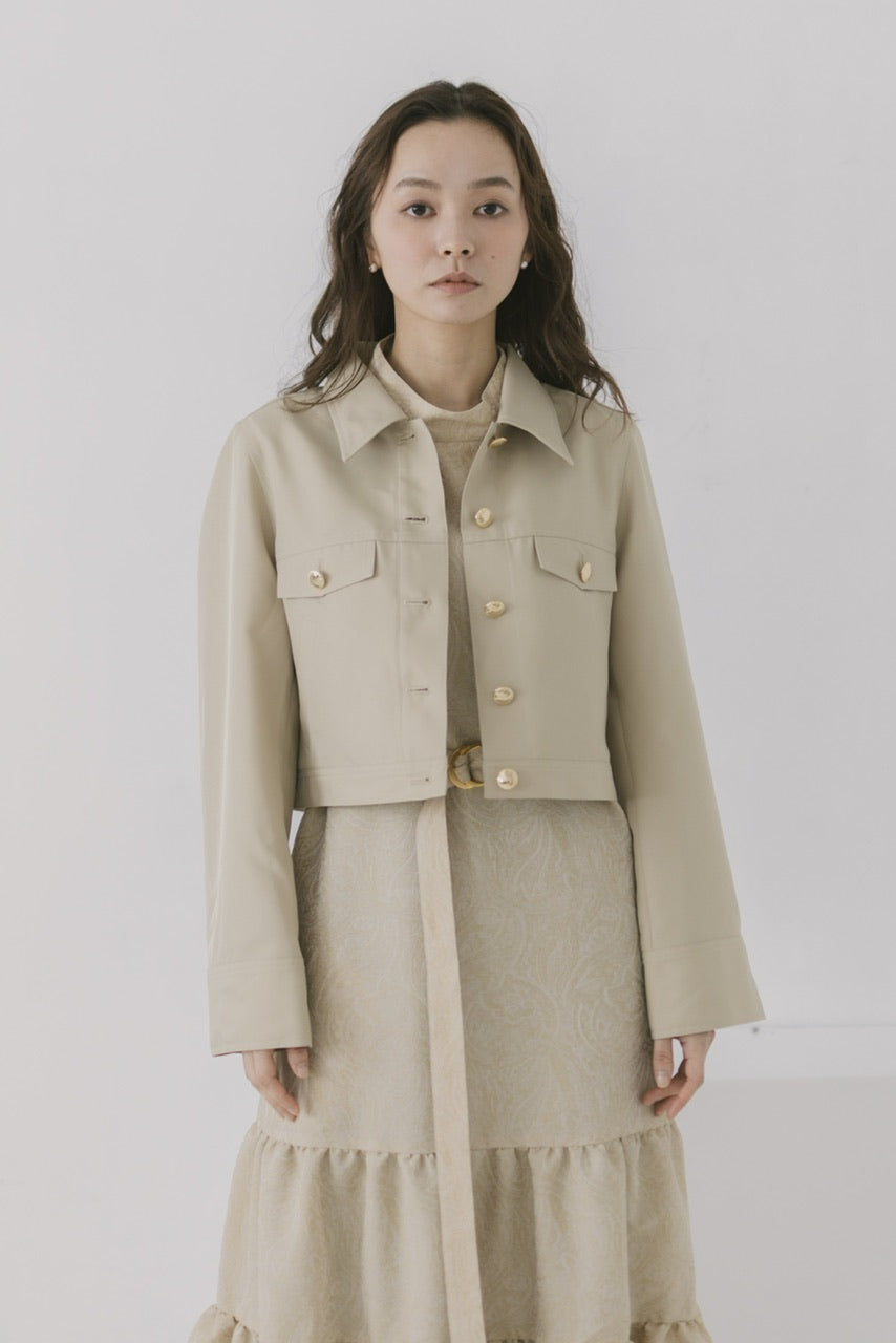〈再販〉stitch cropped jacket / beige