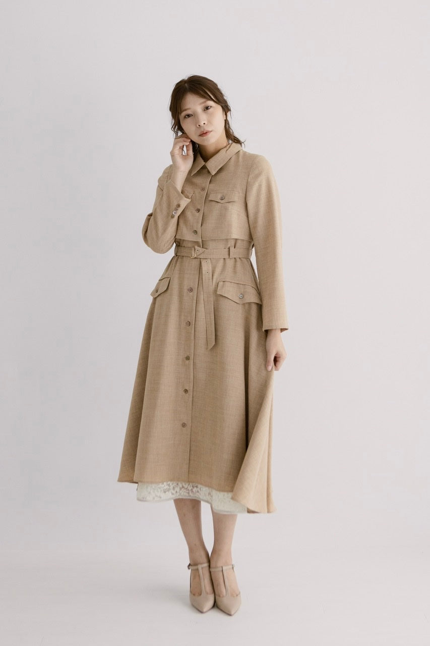 〈Manon〉docking flare dress
