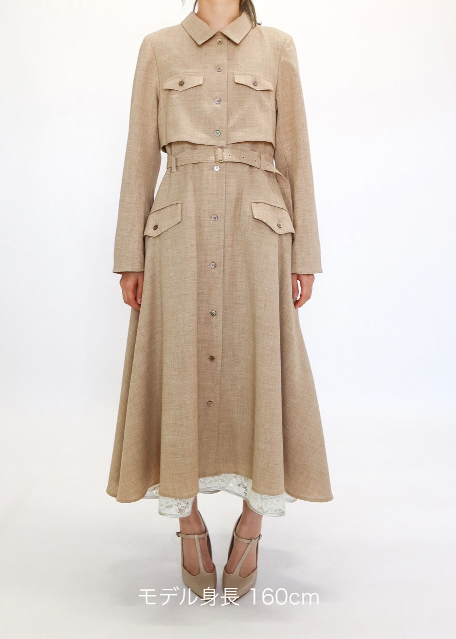 〈Manon〉docking flare dress