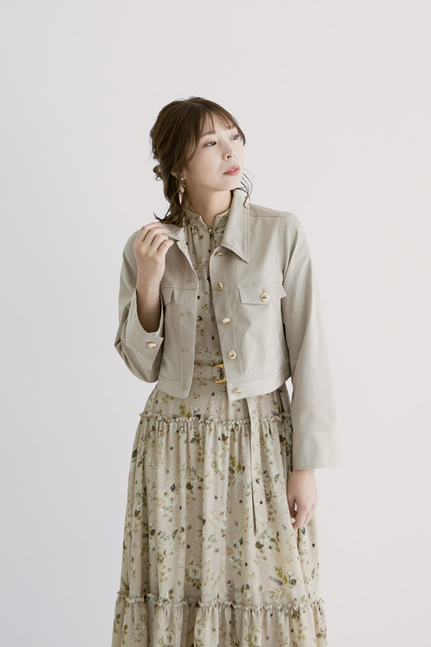 〈Agathe〉tiered dress/flower