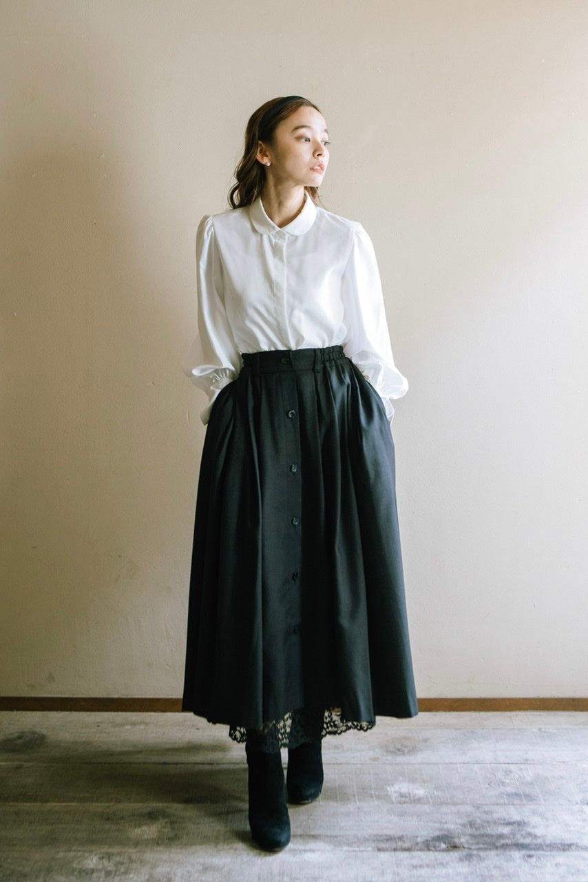 Armelle tuck skirt / black