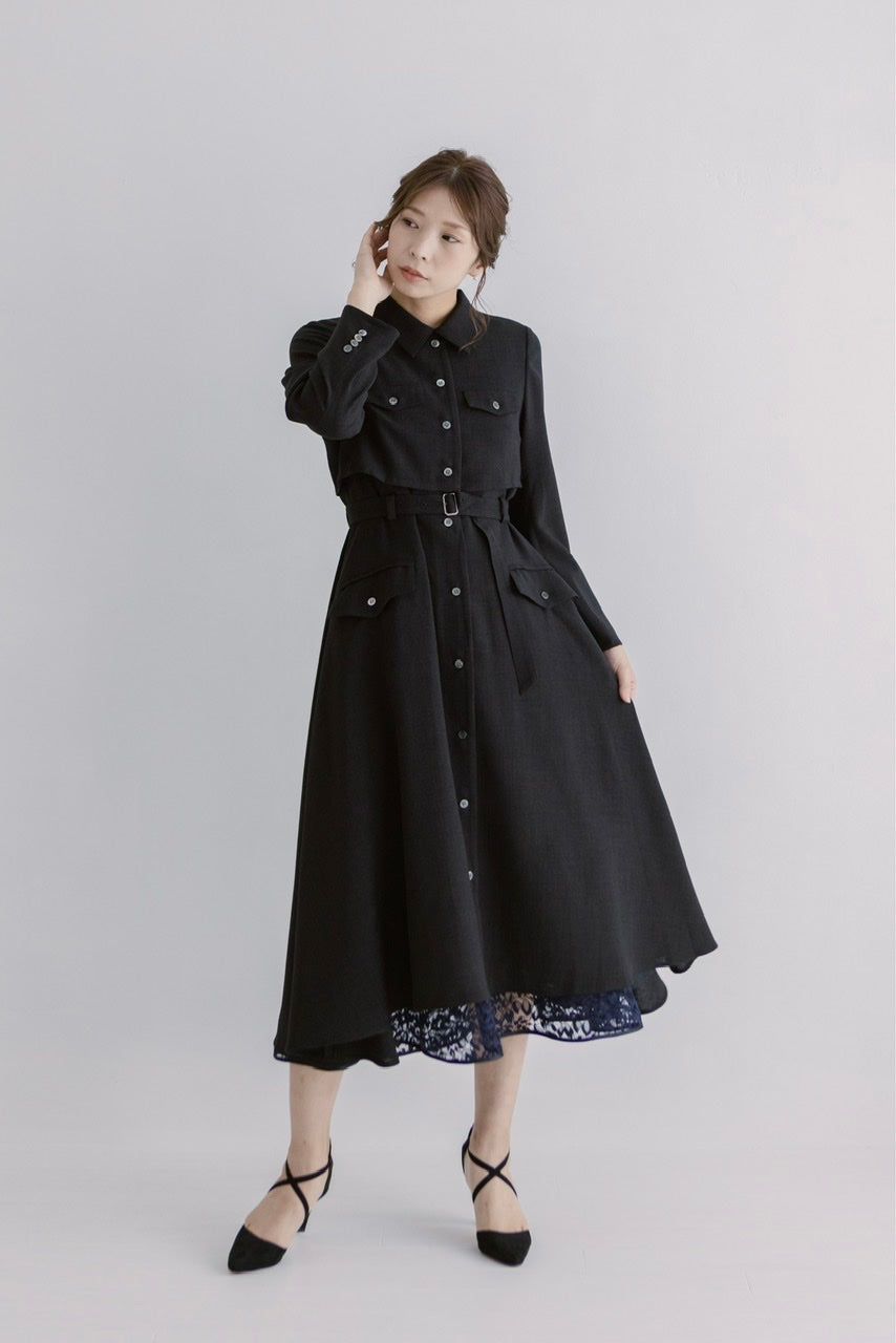 〈Manon〉docking flare dress
