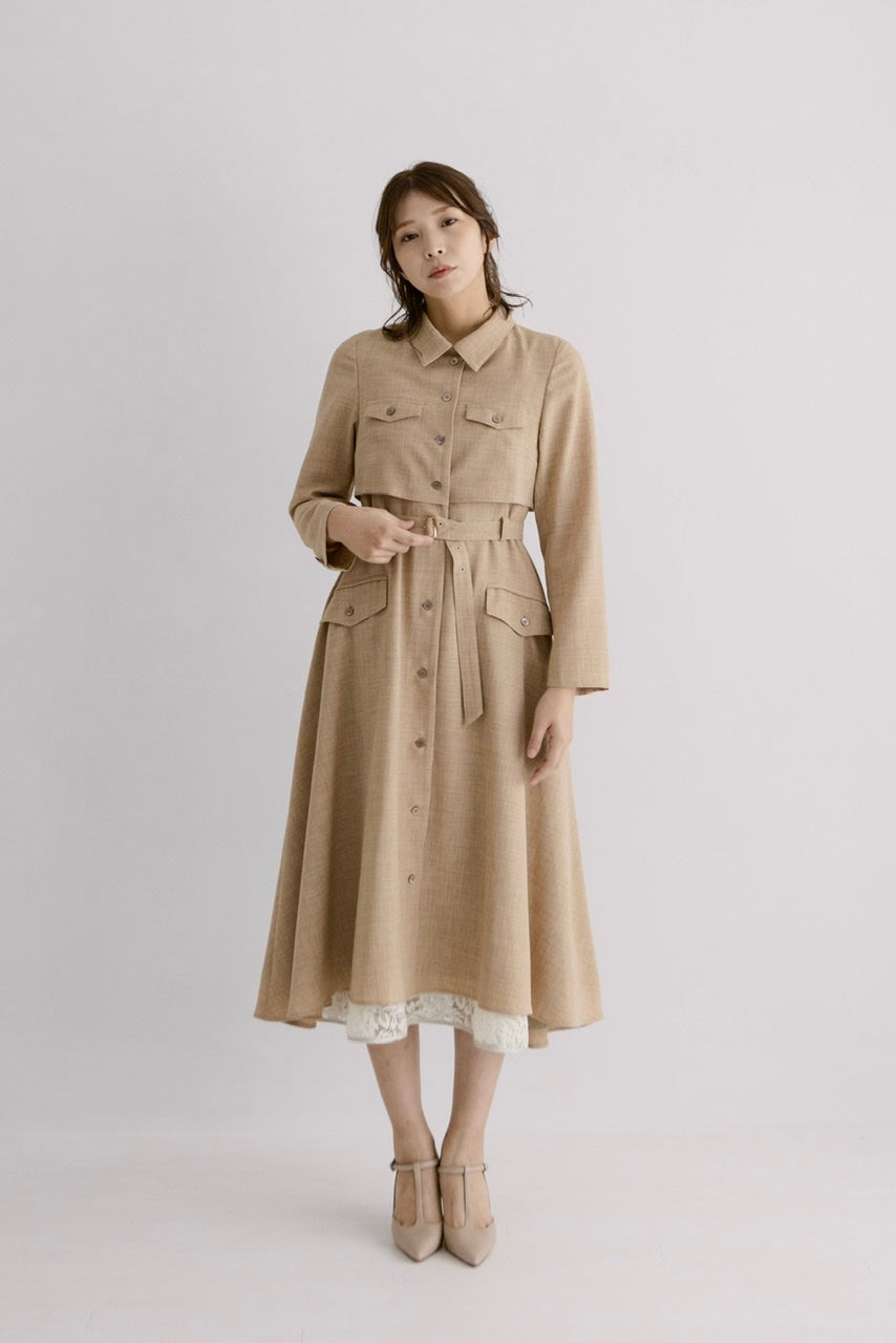 〈Manon〉docking flare dress