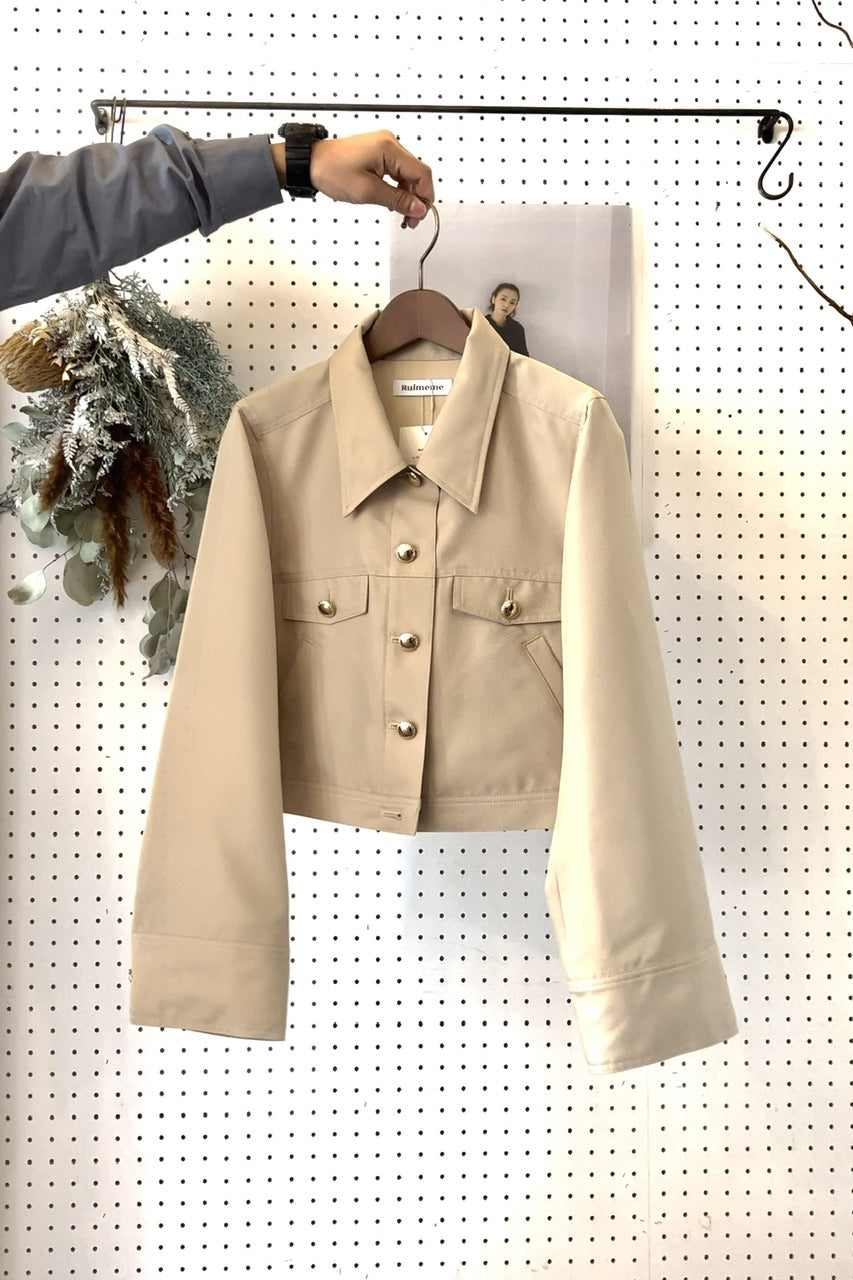 〈再販〉stitch cropped jacket / beige