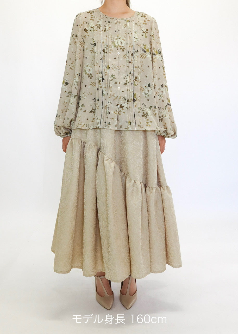front tuck blouse / flower