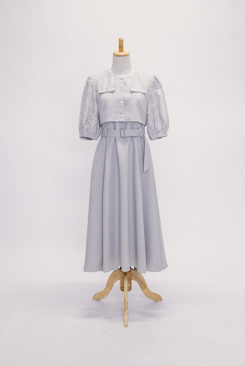 puff sleeve docking dress