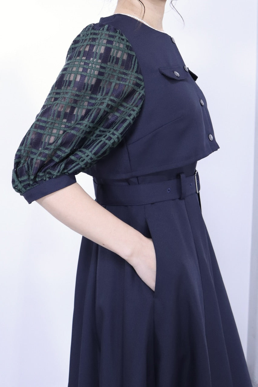 puff sleeve docking dress