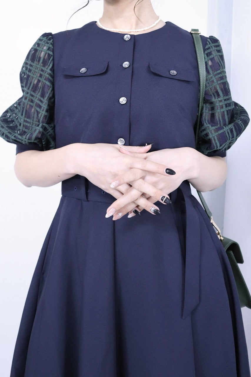 puff sleeve docking dress