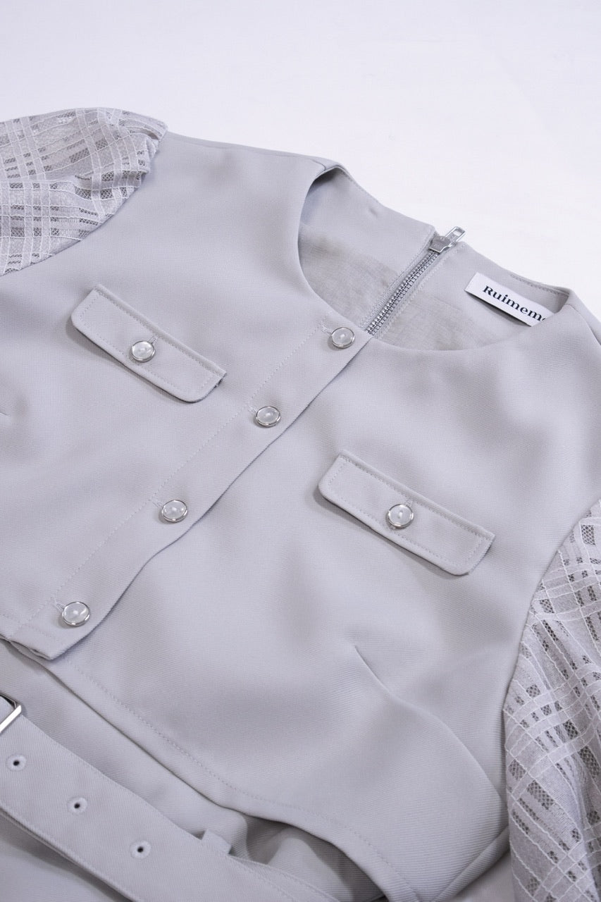 puff sleeve docking dress