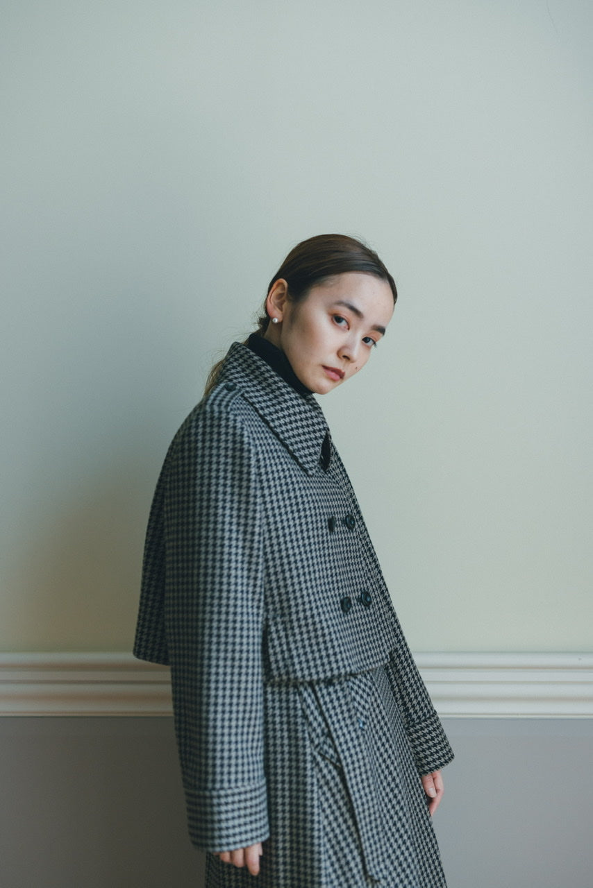 houndstooth cropped jacket