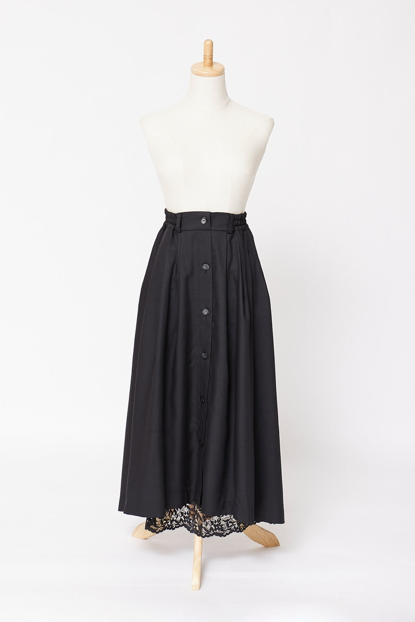 Armelle tuck skirt / black