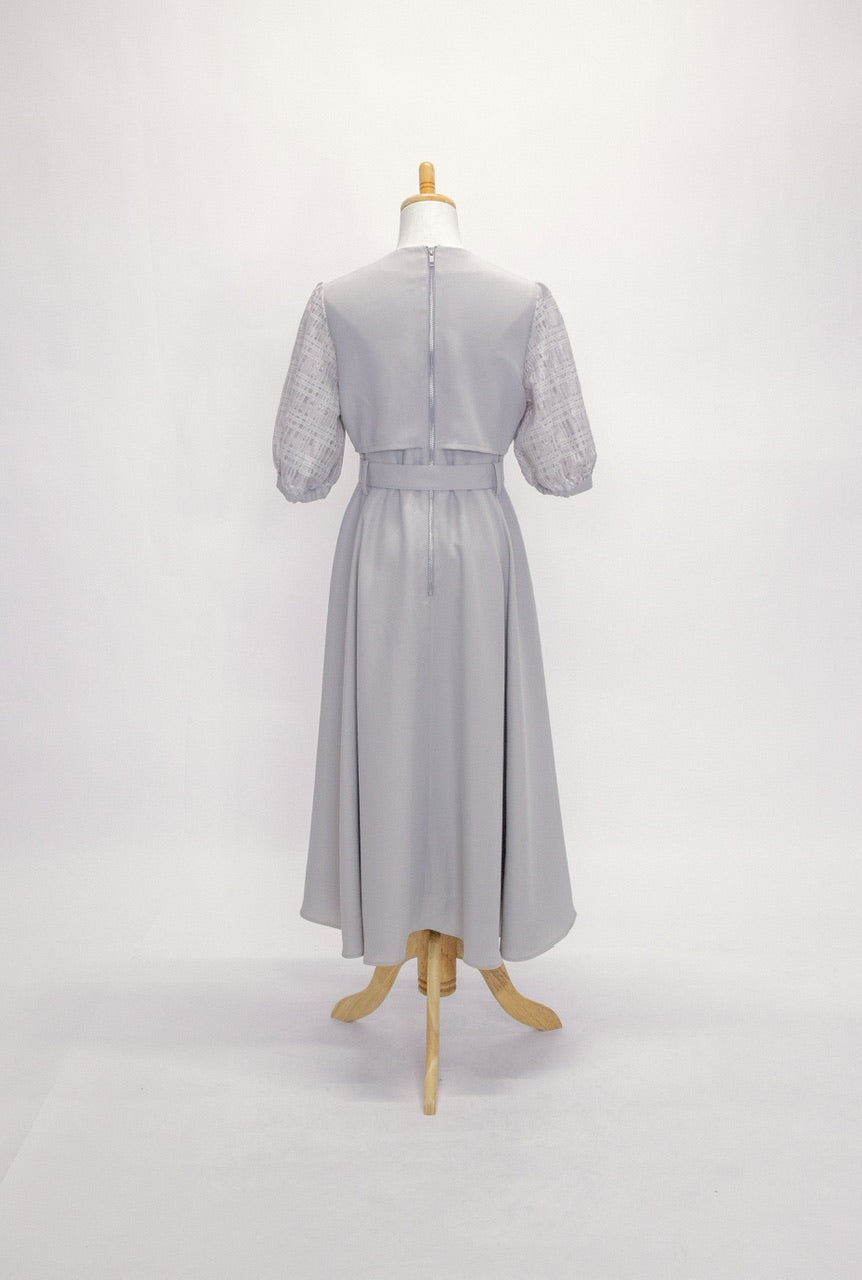 puff sleeve docking dress
