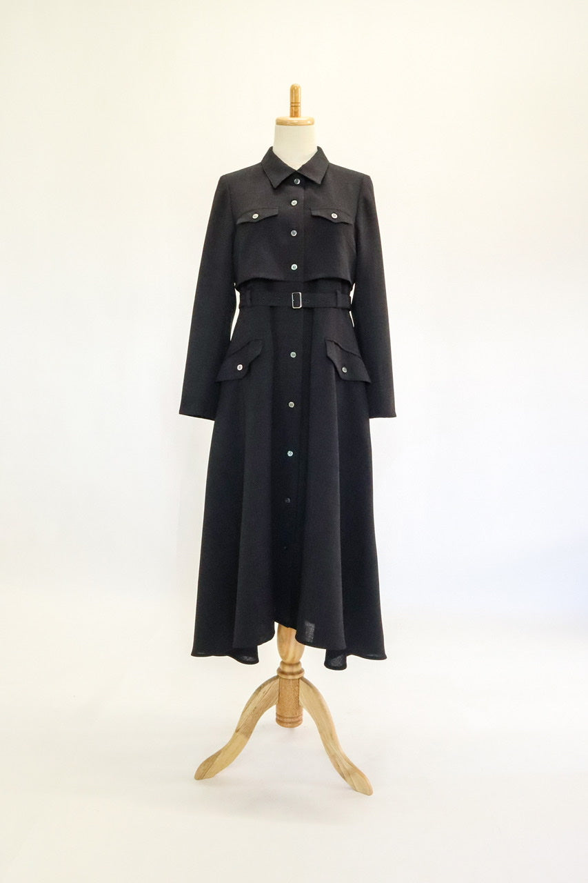 〈Manon〉docking flare dress