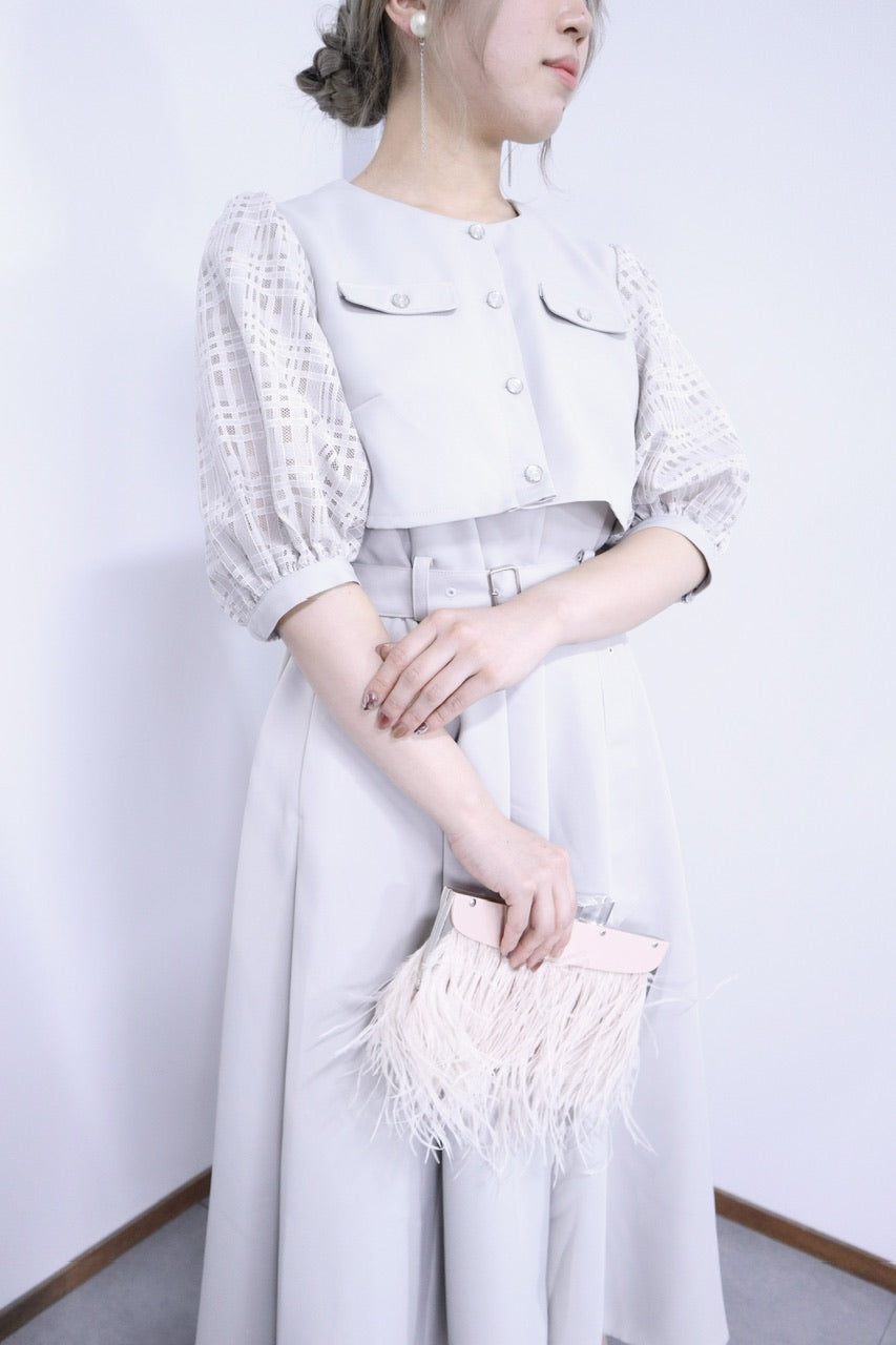 puff sleeve docking dress