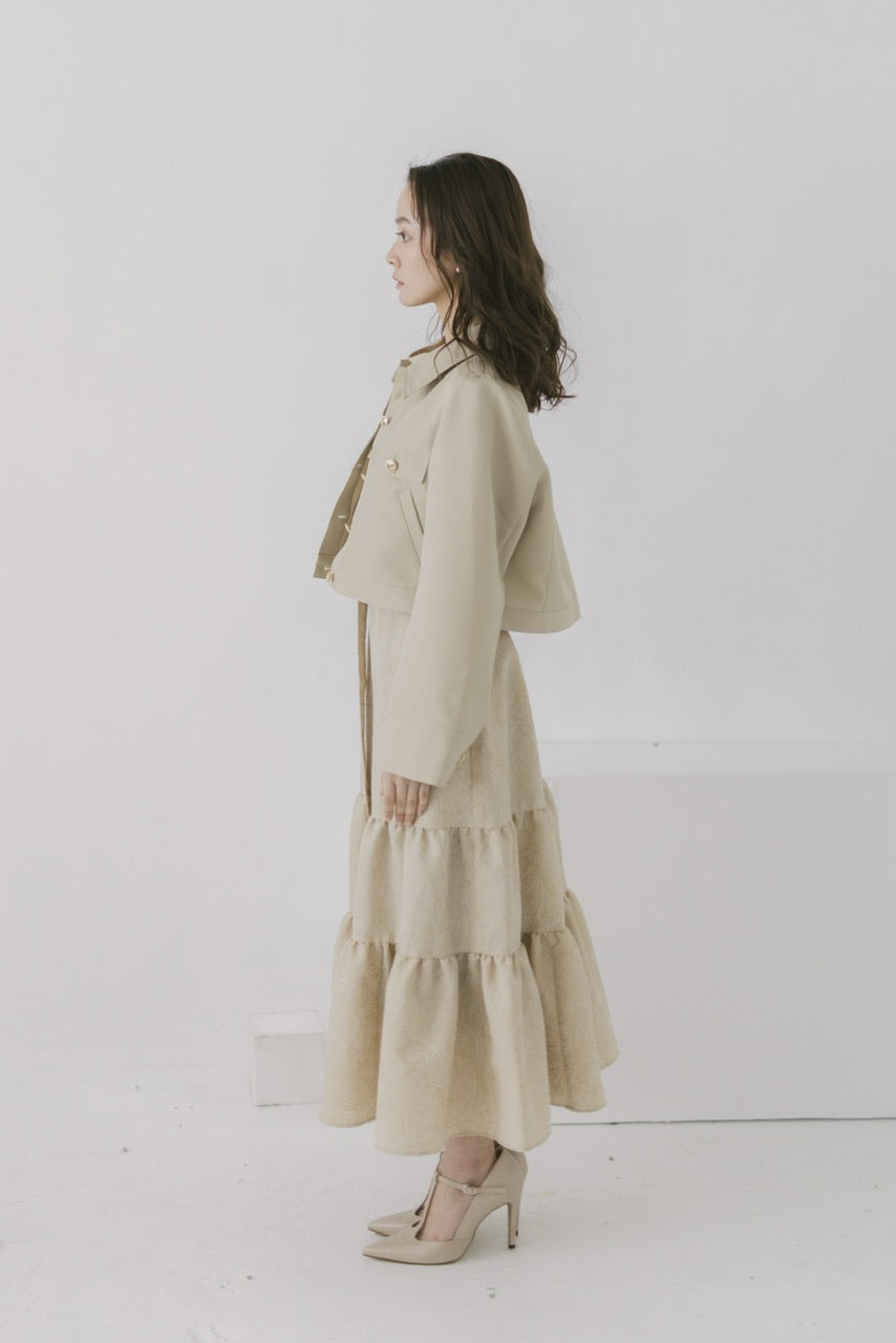 〈再販〉stitch cropped jacket / beige