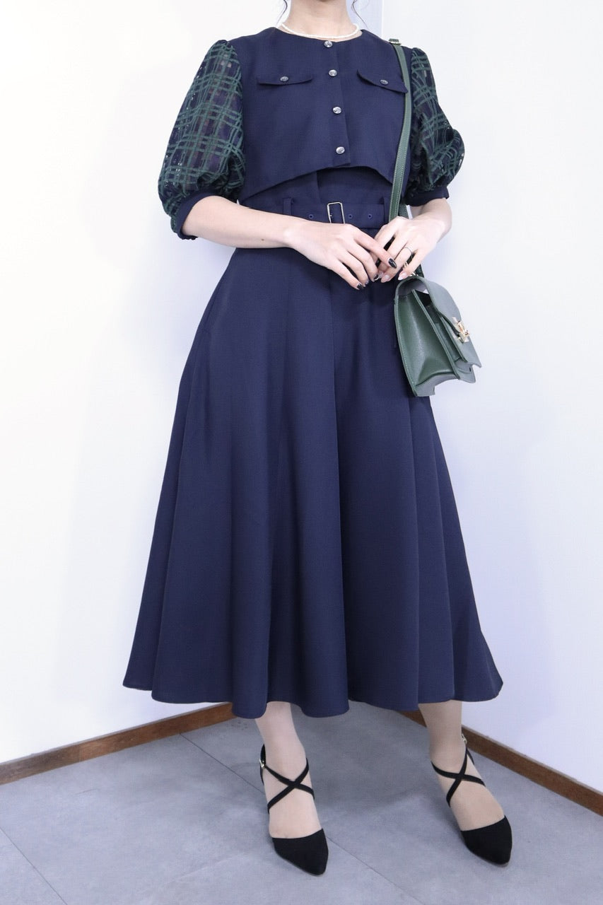 puff sleeve docking dress