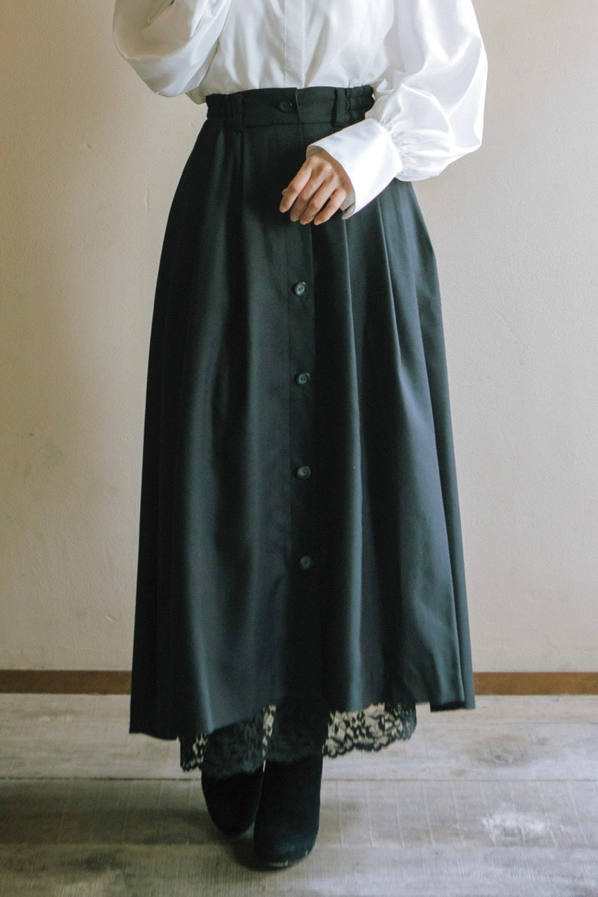Armelle tuck skirt / black